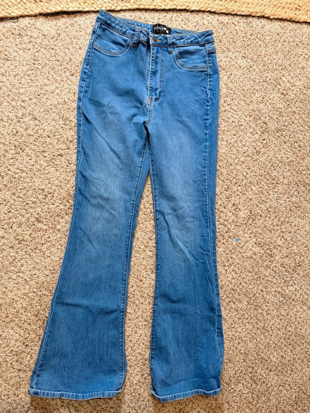 Fashion, nova flare, leg denim jeans 9 3421